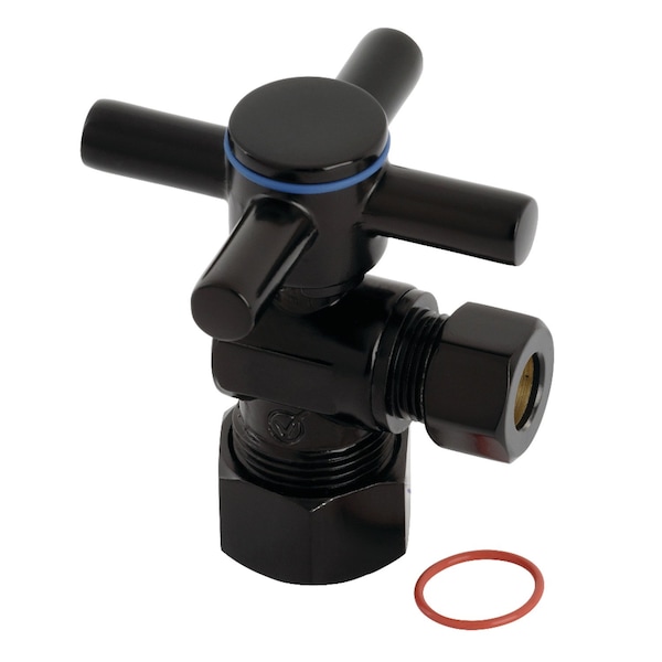 CC53300DX Concord 5/8" x 3/8" O.D. Comp, Qrtr Turn Angle Stop Valve, Blk